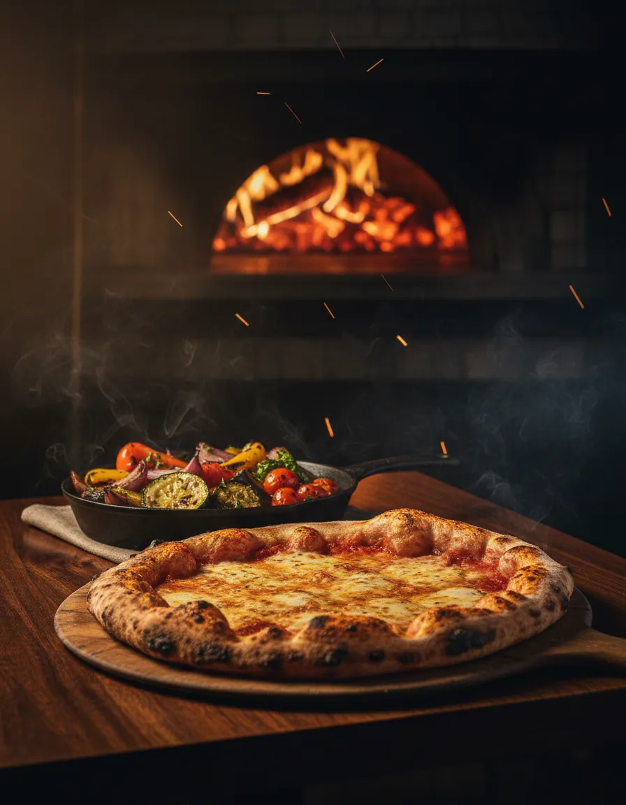 Pizza on a restaurant menu landing page