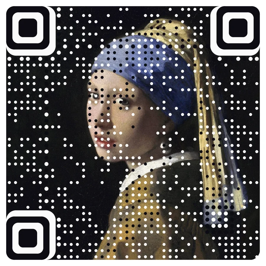 Girl with a Pearl Earring as a working AriaQR picture code